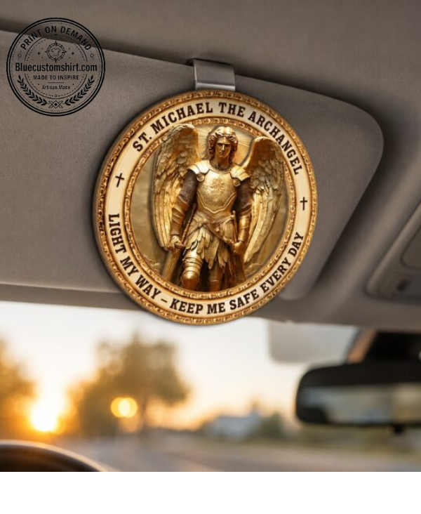 Archangel Michael Heaven's Guardian Christian car visor clip auto accessory