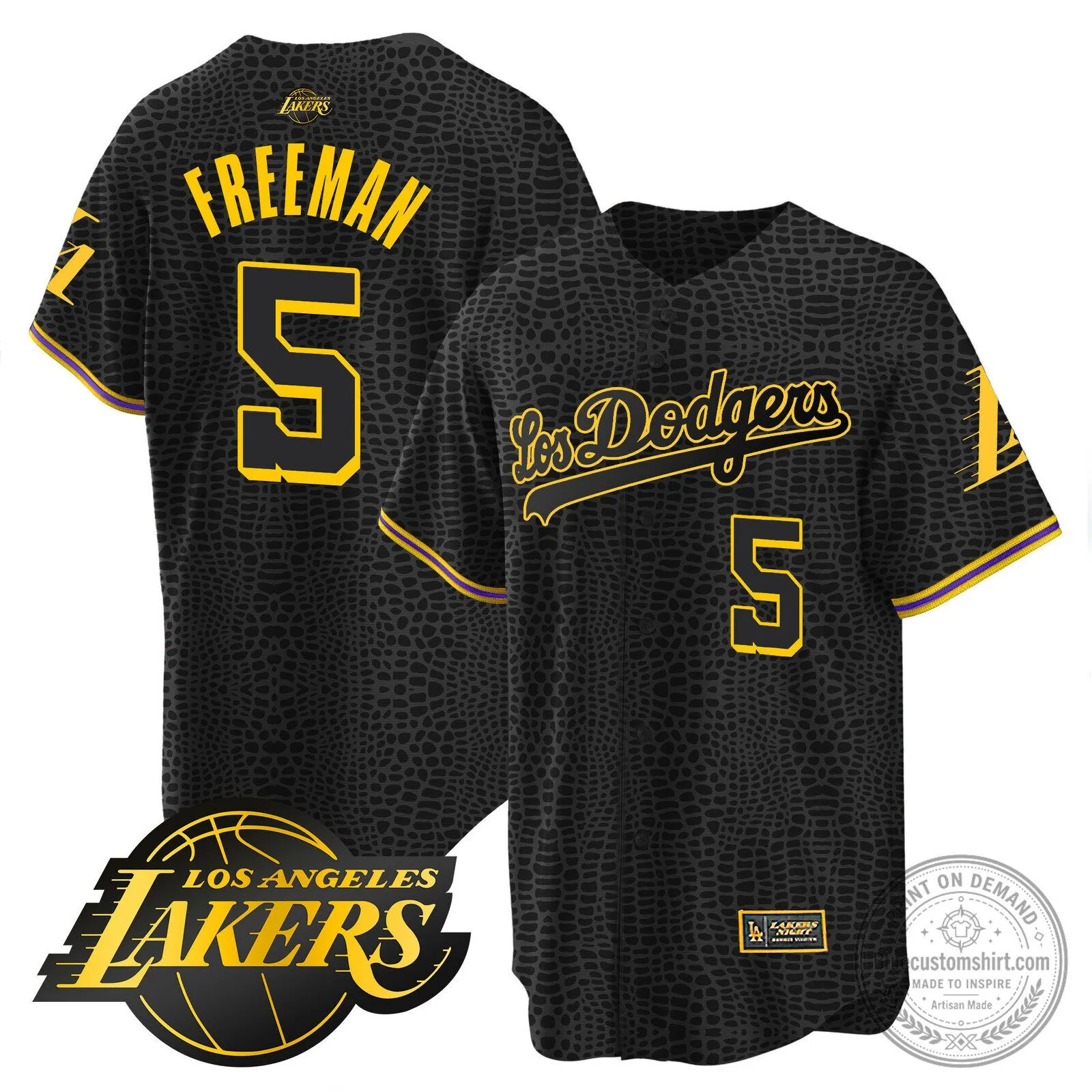Los Angeles Dodgers Kobe Bryant Mamba Edition Black Baseball Jersey